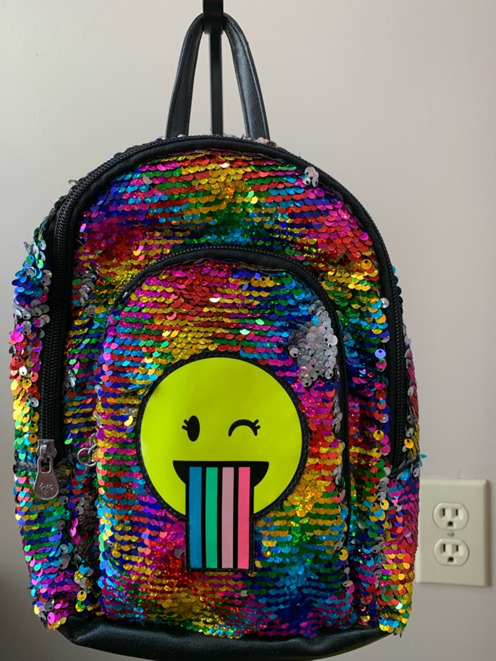 Juicy Couture Multicolor Sequin Kids Mini Backpack with Emoji